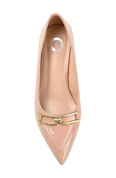 Journee Collection Rumi Metal Bit Kitten Heel Pump In Blush