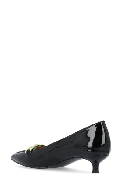 Journee Collection Rumi Metal Bit Kitten Heel Pump In Black