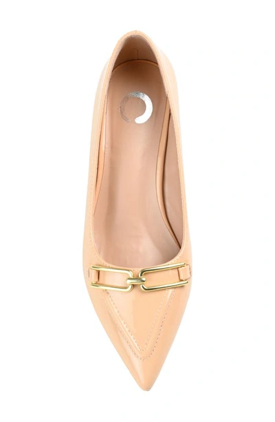 Journee Collection Rumi Metal Bit Kitten Heel Pump In Nude
