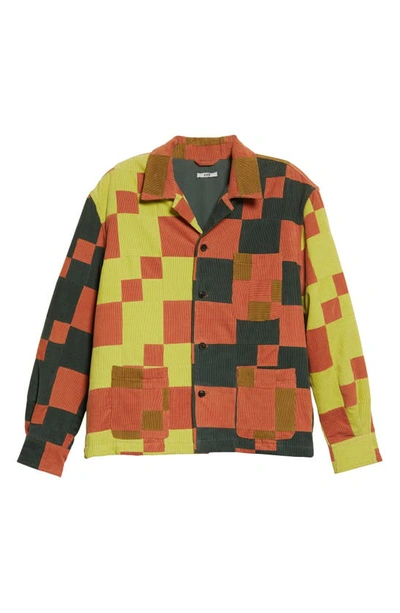 Shop Bode Quilted Corduroy Patch Overshirt In Multi