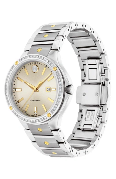 Shop Movado Se Automatic Bracelet Watch, 33mm In Beige