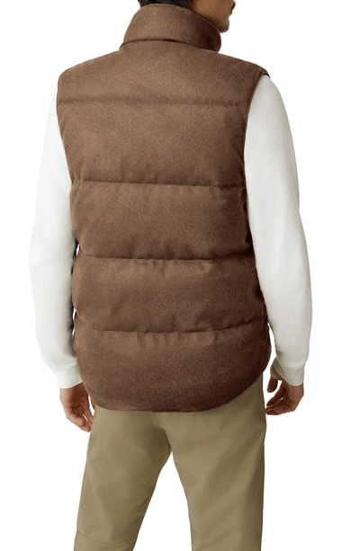 Shop Canada Goose Garson Recycled Wool Blend Down Vest In Quicksand Melange-sable Chin