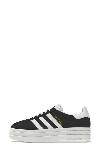 Shop Adidas Originals Gazelle Bold Platform Sneaker In Black/ White/ Core White