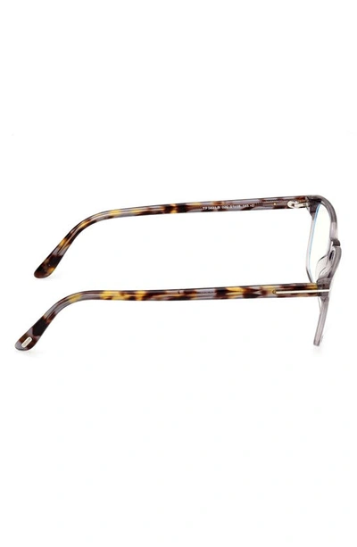 Tom Ford 51mm Square Blue Light Blocking Reading Glasses In Grey/ Other