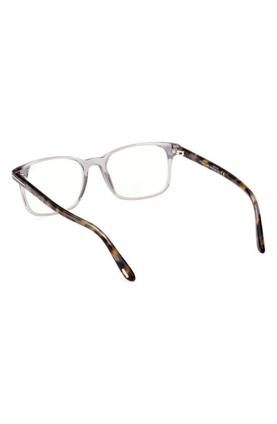 Shop Tom Ford 51mm Square Blue Light Blocking Reading Glasses In Grey/ Other