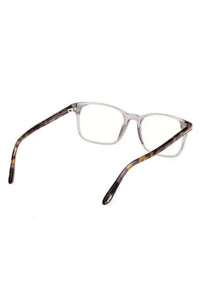 Shop Tom Ford 51mm Square Blue Light Blocking Reading Glasses In Grey/ Other