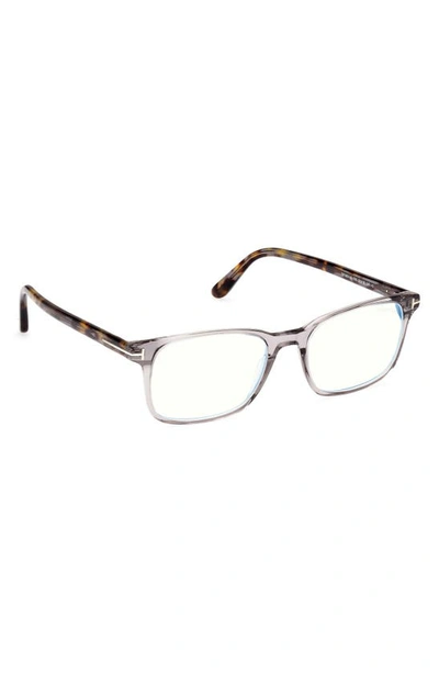 Shop Tom Ford 51mm Square Blue Light Blocking Reading Glasses In Grey/ Other