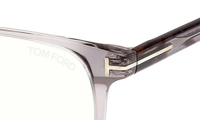 Shop Tom Ford 51mm Square Blue Light Blocking Reading Glasses In Grey/ Other