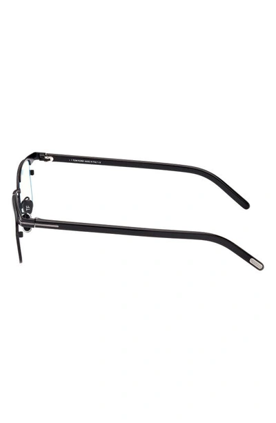 Tom Ford 49mm Small Square Blue Light Blocking Reading Glasses In Black/ Other
