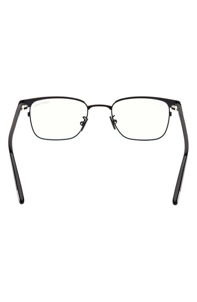 Shop Tom Ford 49mm Small Square Blue Light Blocking Reading Glasses In Black/ Other