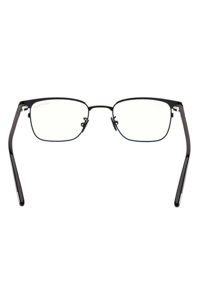 Tom Ford 49mm Small Square Blue Light Blocking Reading Glasses In Black/ Other