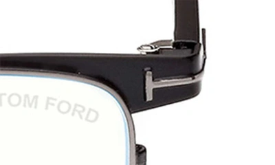 Shop Tom Ford 49mm Small Square Blue Light Blocking Reading Glasses In Black/ Other