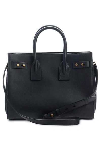 Shop Saint Laurent Small Sac De Jour Leather Top Handle Bag In Nero