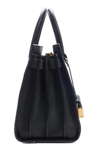 Shop Saint Laurent Small Sac De Jour Leather Top Handle Bag In Nero