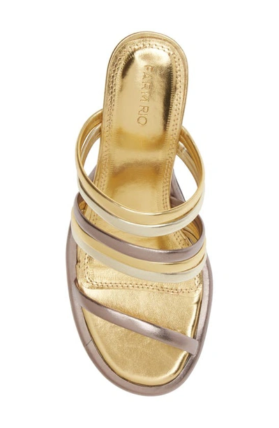 Shop Farm Rio Block Heel Slide Sandal In Gold &silver