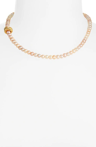 Shop Alighieri The Celestial Raindrop Pink Pearl Choker Necklace In 24 Gold