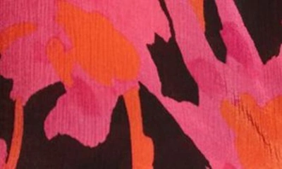 Shop Jason Wu Draped Front Crop Blouse In Black/ Pink Multi