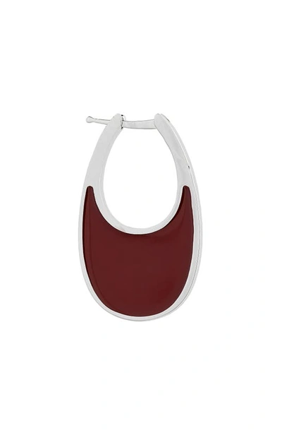 Shop Coperni Swipe Medium Lacquered Enamel Earrings In Burgundy