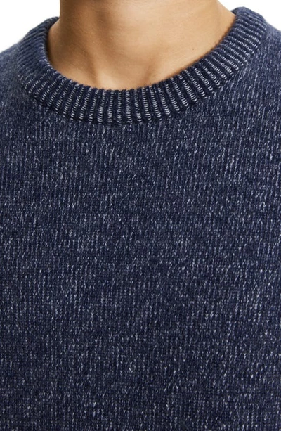 Shop Theory Hilles Crewneck Marled Wool & Cashmere Sweater In Light Baltic/stone White