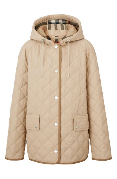 Shop Burberry Meddon Quilted Parka In Soft Fawn