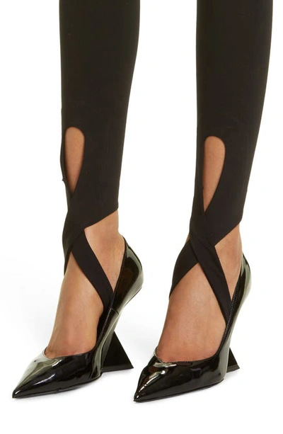Shop Attico Lea Jersey Stirrup Leggings In Black