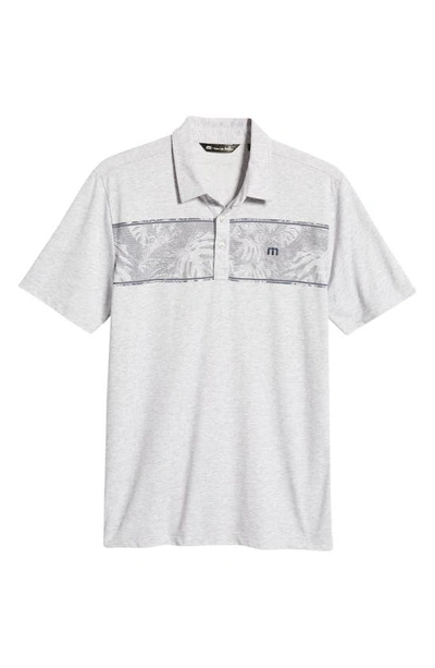 Travismathew Make Camp Graphic Polo In Heather Light Grey