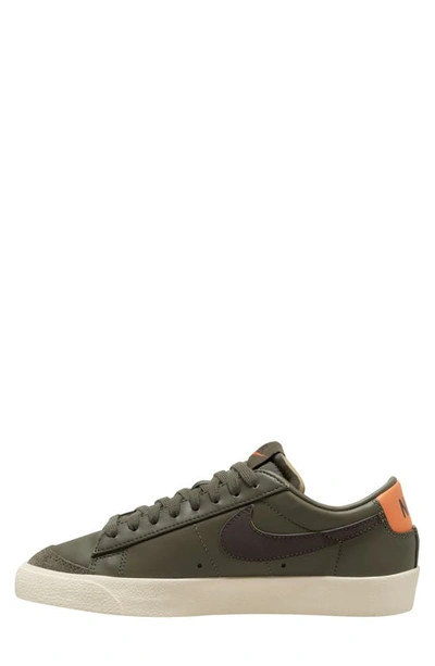 Shop Nike Blazer Low '77 Sneaker In Olive/ Velvet Brown/ Orange