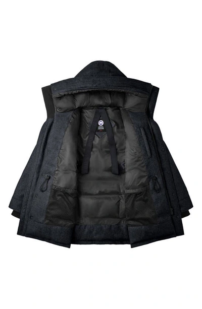 Shop Canada Goose Langford Windproof 625-fill Power Wool Blend Parka In Atlantic Navy Melange