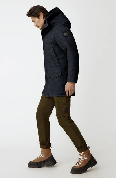 Canada Goose Langford Windproof 625-fill Power Wool Blend Parka In Atlantic Navy Melange
