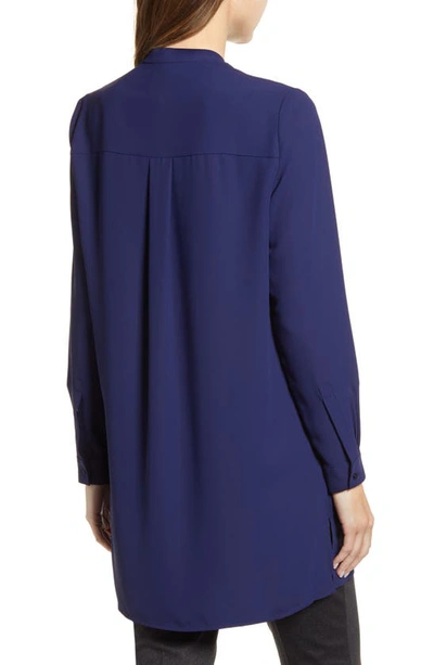 Shop Anne Klein Popover Tunic Top In Distant Mountain