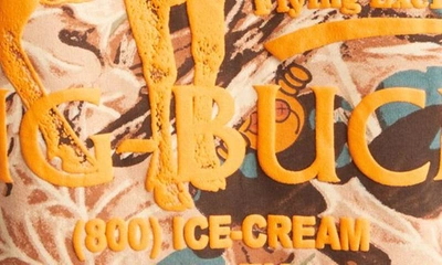 ICECREAM BIG BUCKS CAMO LONG SLEEVE COTTON GRAPHIC TEE 