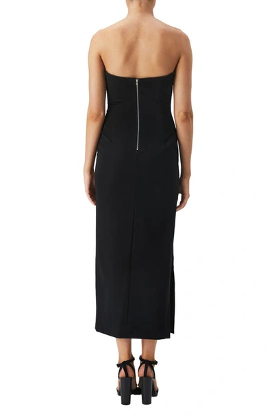 Shop Bardot Lilah Strapless Sheath Midi Dress In Black