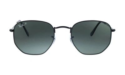 Shop Ray Ban Rb 3548n Hexagonal Polarized Sunglasses In Green