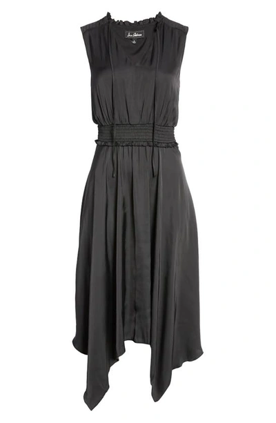 Shop Sam Edelman Pleated Handkerchief Midi Dress In Black