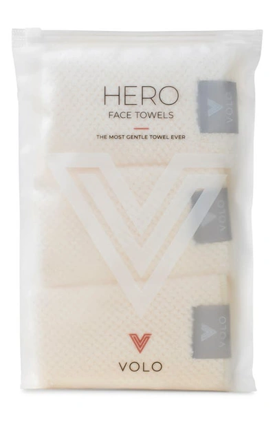Shop Volo 3-pack Hero Face Towels In Salt White
