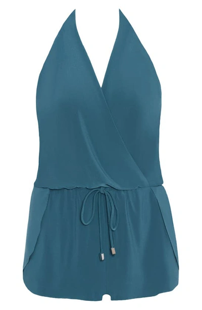 Magicsuit Solid Bianca Romper One Piece Swimsuit In Palm