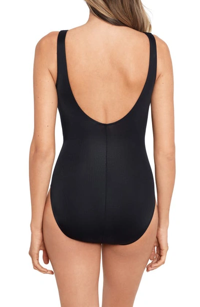 Miraclesuit Razzle Dazzle Zip-up One-piece Swimsuit In Black