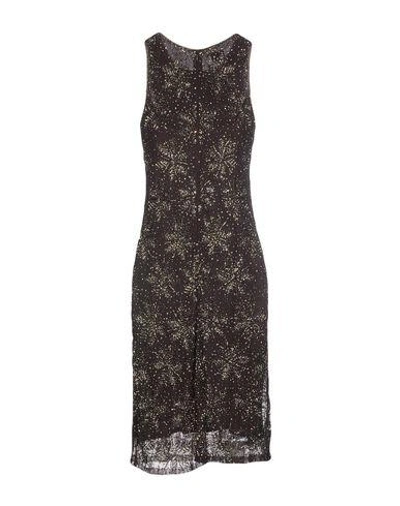 Shop Armani Collezioni Knee-length Dress In Dark Brown
