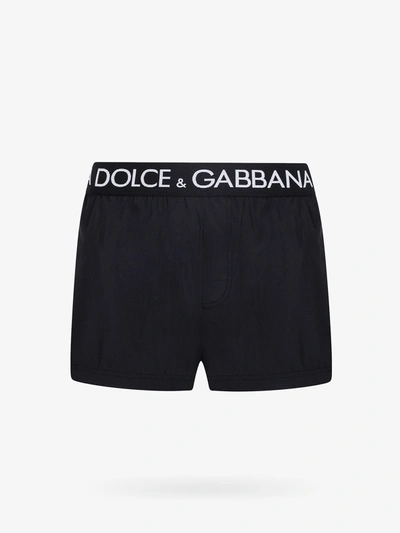 Shop Dolce & Gabbana Swim Trunks In Black