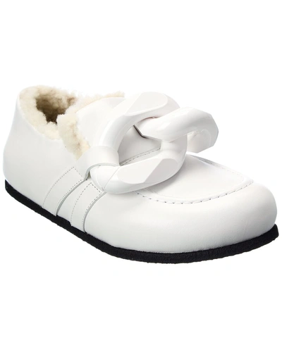 Shop Jw Anderson Chain Leather Loafer In White