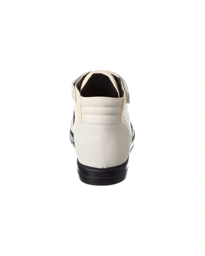 Shop Tod's Leather & Suede Sneaker In White