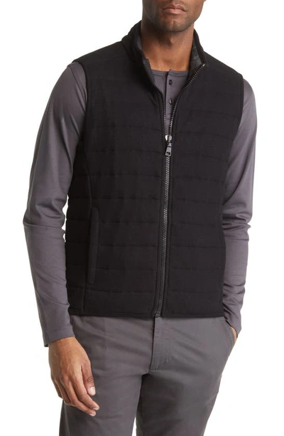 Shop Stone Rose Jersey Fleece Puffer Vest In Black