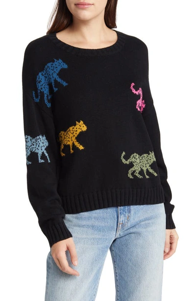 Shop Rails Perci Leopard Cotton & Cashmere Sweater In Jagged Tiger