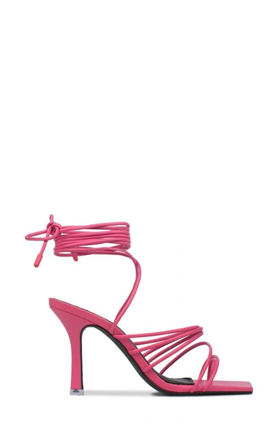 Shop Black Suede Studio Luisa Ankle Tie Sandal In Pink Yarrow Leather