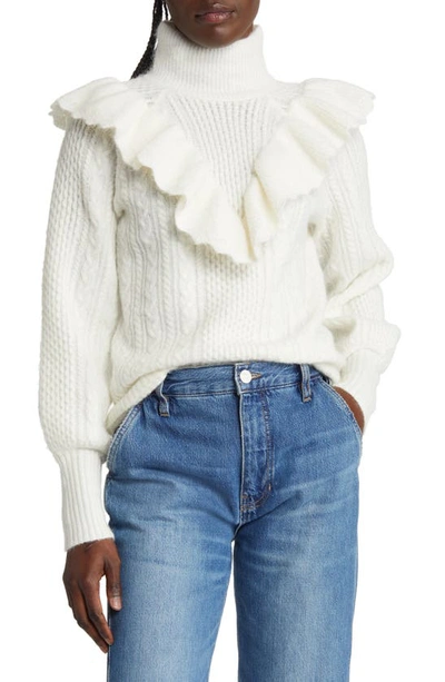 Shop Madewell Winslow Mock Neck Pullover Sweater In Antique Cream
