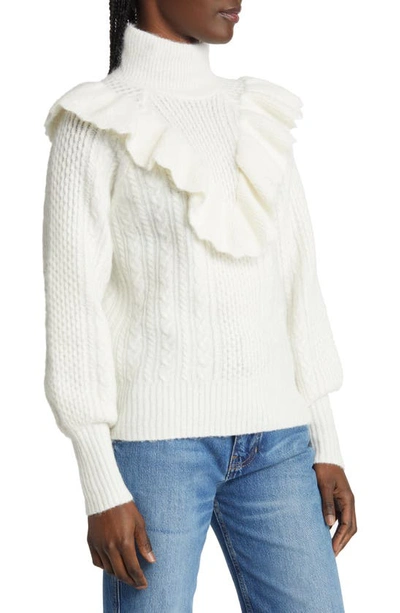 Shop Madewell Winslow Mock Neck Pullover Sweater In Antique Cream