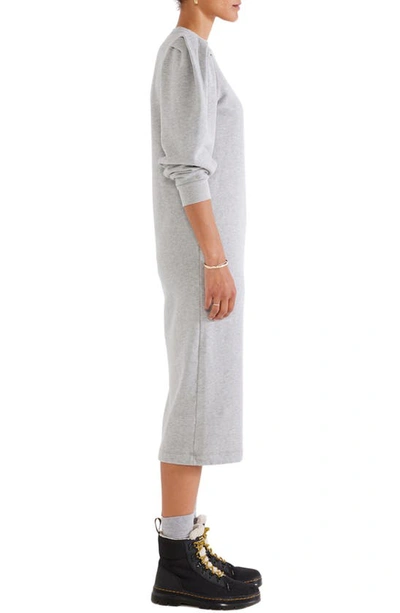 Shop Etica Brisa Long Sleeve Cotton Blend Sweater Dress In Heather Grey