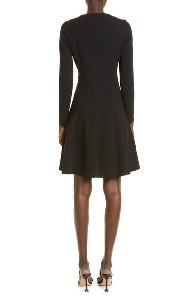 Akris Punto Elements Long Sleeve Jersey Fit & Flare Dress In Black