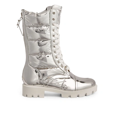 Shop Christian Louboutin Pavleta Silver Boots In Gray