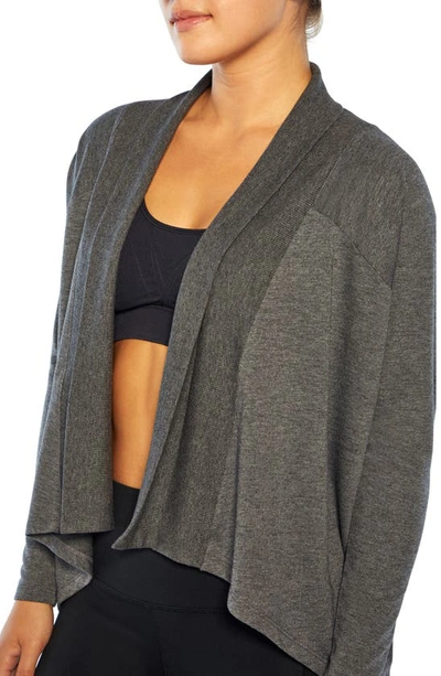 Shop Marika Exhale Open Front Cardigan In H.charcoal